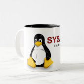 Linux-System Admin Zweifarbige Tasse (Vorderseite Links)