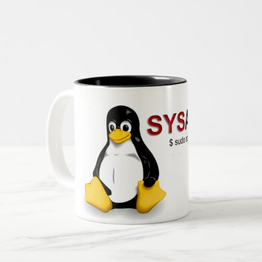 Linux-System Admin Zweifarbige Tasse (Vorderseite Links)
