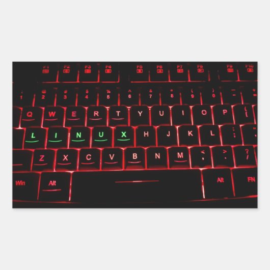 Linux-Tastatur Rechteckiger Aufkleber (Vorderseite)