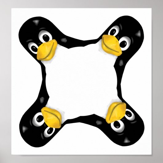 LINUX TUX 4 HEADS POSTER (Vorne)