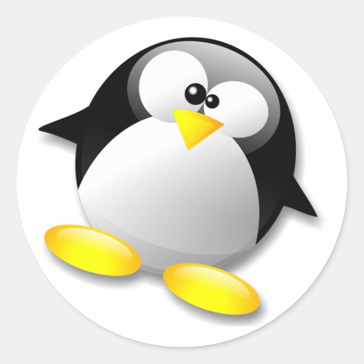 LINUX TUX CRYSTAL RUNDER AUFKLEBER (Vorderseite)