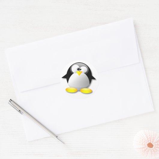 LINUX TUX CRYSTAL RUNDER AUFKLEBER (Umschlag)