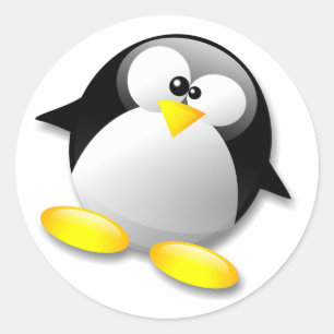 LINUX TUX CRYSTAL RUNDER AUFKLEBER
