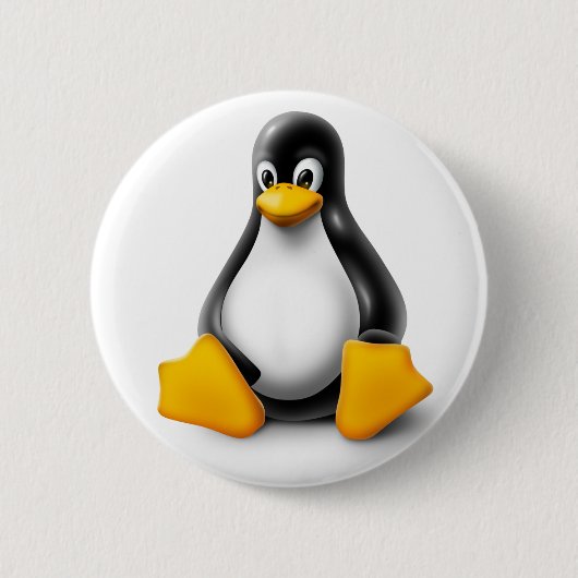 Linux Tux der Pinguin Button (Vorderseite)