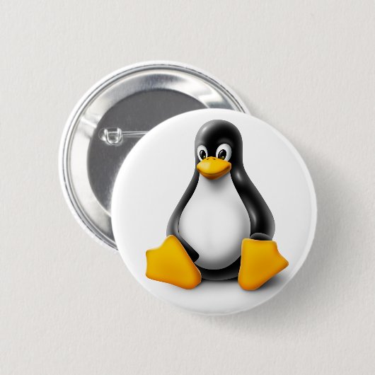 Linux Tux der Pinguin Button (Vorne & Hinten)
