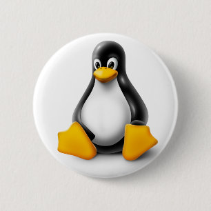Linux Tux der Pinguin Button