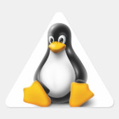 Linux Tux der Pinguin Dreieckiger Aufkleber (Vorderseite)