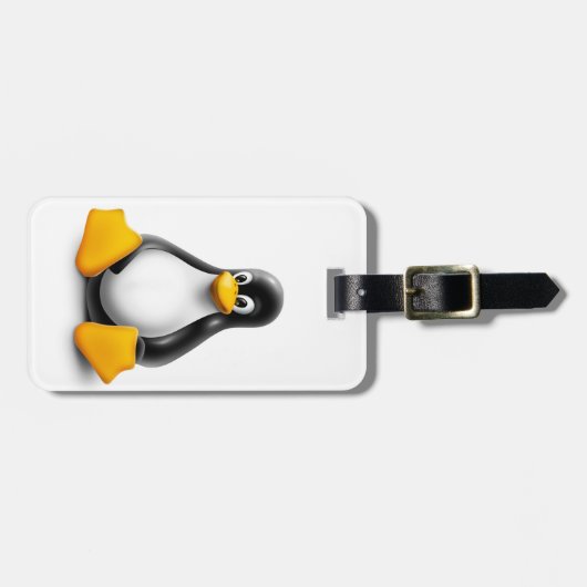 Linux Tux der Pinguin Gepäckanhänger (Vorderseite horizontal)
