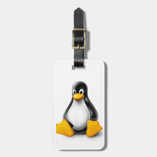 Linux Tux der Pinguin Gepäckanhänger (Vorderseite vertikal)