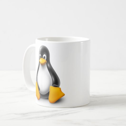 Linux Tux der Pinguin Kaffeetasse (Vorderseite Links)