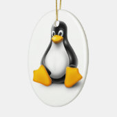 Linux Tux der Pinguin Keramikornament (Links)