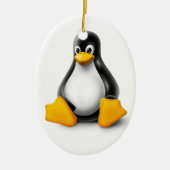 Linux Tux der Pinguin Keramikornament (Vorne)