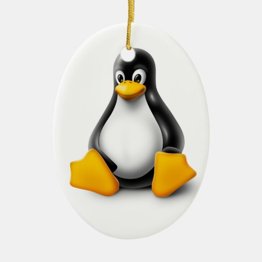 Linux Tux der Pinguin Keramikornament (Vorne)