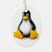 Linux Tux der Pinguin Keramikornament (Hinten)