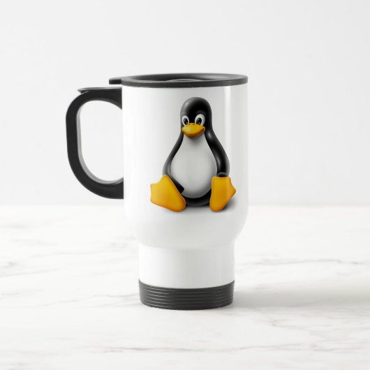Linux Tux der Pinguin Reisebecher (Links)