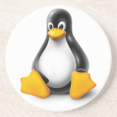 Linux Tux der Pinguin Sandstein Untersetzer (Vorne)