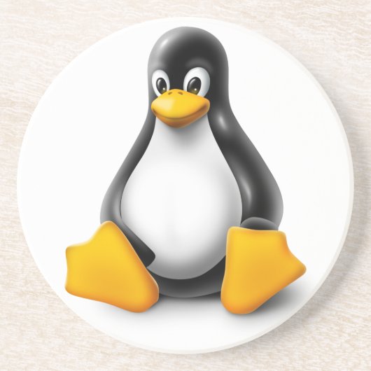 Linux Tux der Pinguin Sandstein Untersetzer (Vorne)