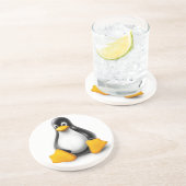 Linux Tux der Pinguin Sandstein Untersetzer (Seite)