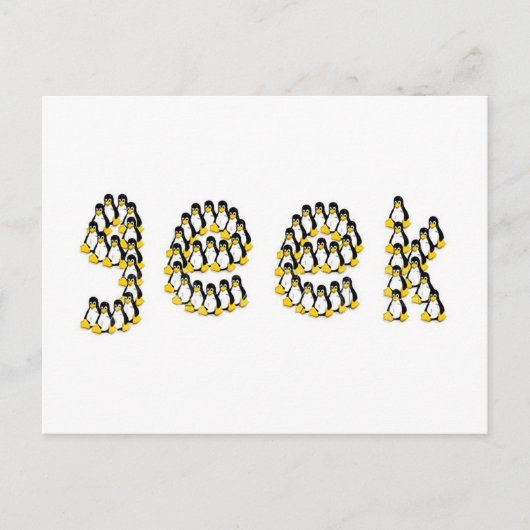 Linux Tux Geek Postkarte (Vorderseite)