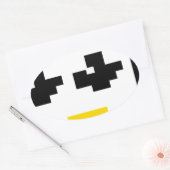 LINUX TUX PENGUIN PIXEL FACE OVALER AUFKLEBER (Umschlag)