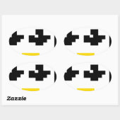 LINUX TUX PENGUIN PIXEL FACE OVALER AUFKLEBER (Blatt)