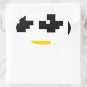 LINUX TUX PENGUIN PIXEL FACE OVALER AUFKLEBER (Tasche)