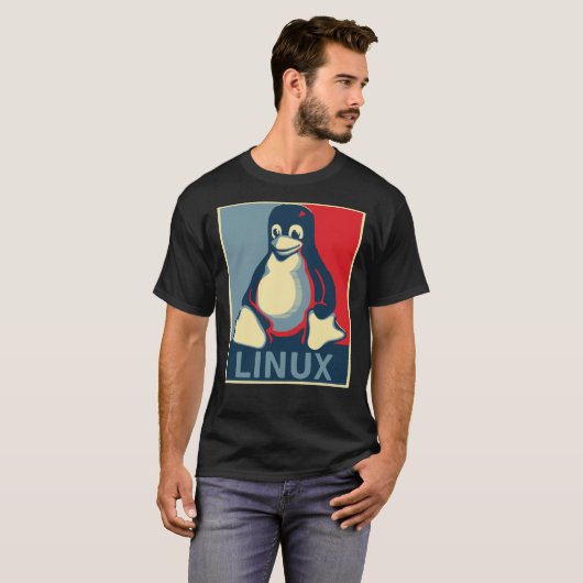 Linux-Tux-Pinguin-Bama-Poster Klassischer T - Shir T-Shirt (Vorne ganz)