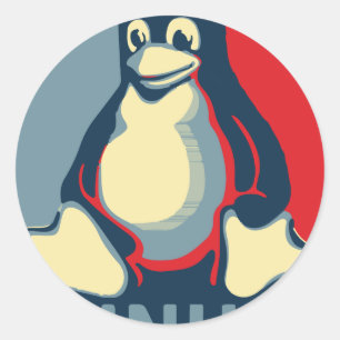 Linux-Tux-Pinguin-Klassiker Runder Aufkleber