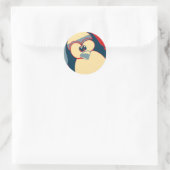 Linux Tux Pinguin Obama Poster Runder Aufkleber (Tasche)