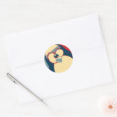 Linux Tux Pinguin Obama Poster Runder Aufkleber (Umschlag)