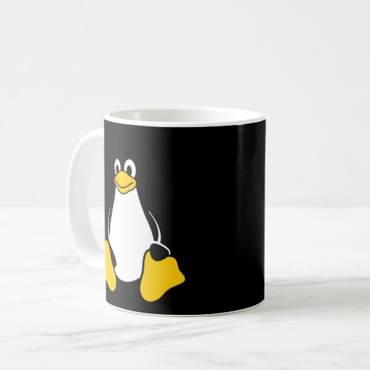 Linux Tux Pinguin Open Source Nerd Geek Kaffeetasse (Vorderseite Links)