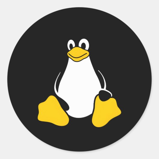 Linux Tux Pinguin Open Source Nerd Geek Runder Aufkleber (Vorderseite)