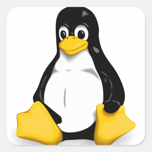 Linux Tux Produkte Quadratischer Aufkleber (Vorderseite)