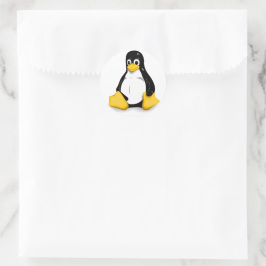 Linux Tux Round Sticker (Tasche)