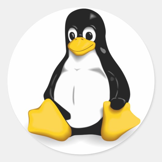Linux Tux Round Sticker (Vorderseite)