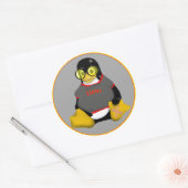 LINUX TUX SUN GLASSEN 1 RUNDER AUFKLEBER (Umschlag)