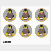 LINUX TUX SUN GLASSEN 1 RUNDER AUFKLEBER (Blatt)