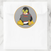 LINUX TUX SUN GLASSEN 1 RUNDER AUFKLEBER (Tasche)