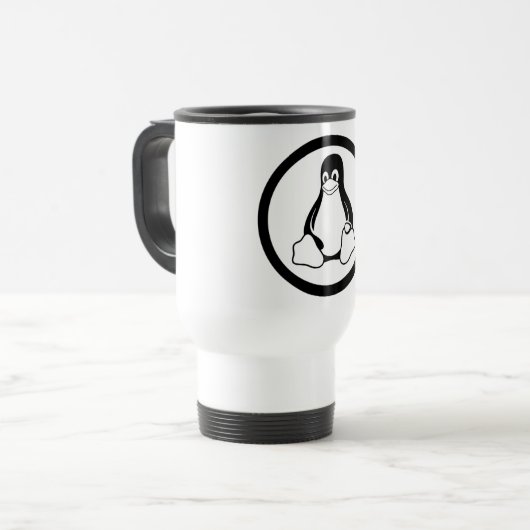 Linux Tux-Tasse Reisebecher (Vorderseite Links)