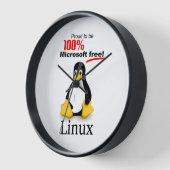 Linux Wall Clock mit Black Trim - Microsoft Free Uhr (Winkel)