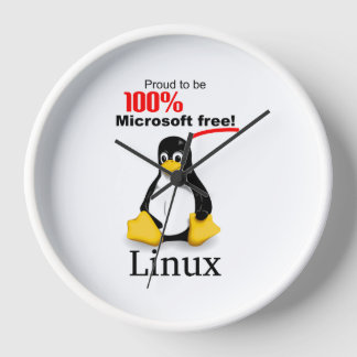 Linux Wall Clock mit White Trim - Microsoft Free Uhr