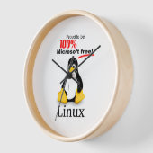 Linux Wanduhr mit brauner Einfassung - Microsoft f (Winkel)
