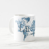 Linux weltweit kaffeetasse (Vorderseite Links)