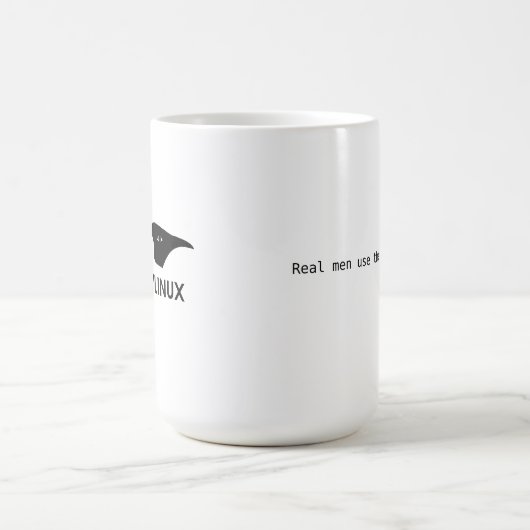 Linux "wirkliche Männer benutzen die Befehlszeile" Kaffeetasse (Mittel)