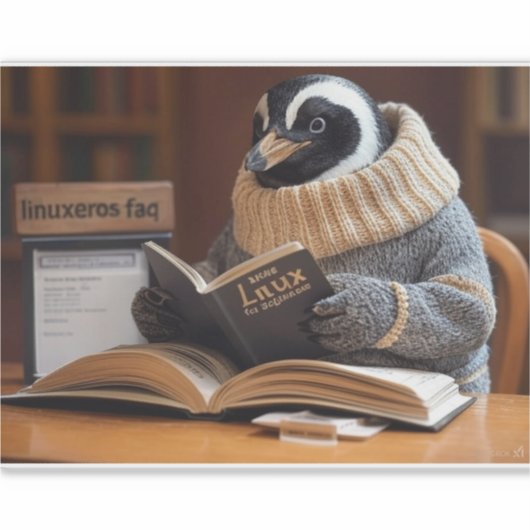 Linuxeros FAQ Aufkleber (Vorderseite)