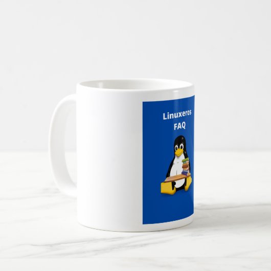 Linuxeros FAQ Kaffeetasse (Vorderseite Links)