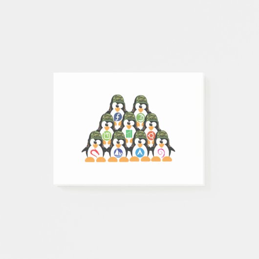 LinuxTuxpenguin-Armee distro Logo-T - Shirt Post-it Klebezettel (Vorderseite)