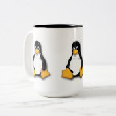 LinuxTuxpenguin-Tasse Zweifarbige Tasse (Vorderseite Links)
