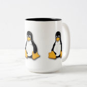 LinuxTuxpenguin-Tasse Zweifarbige Tasse (VorderseiteRechts)