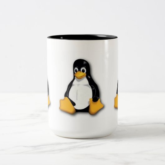 LinuxTuxpenguin-Tasse Zweifarbige Tasse (Mittel)